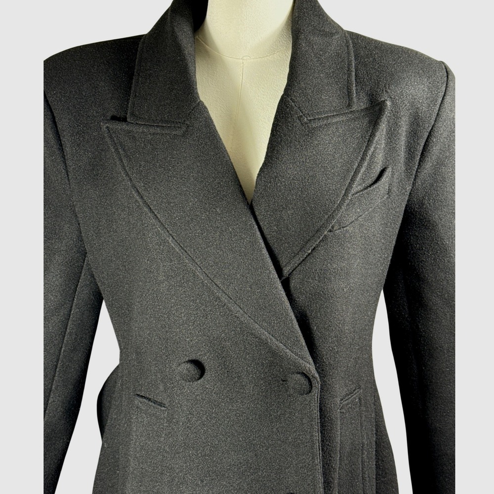Naked Wardrobe Black Double Breasted Longline Trench Coat Belted NW-Z5267-LP XS